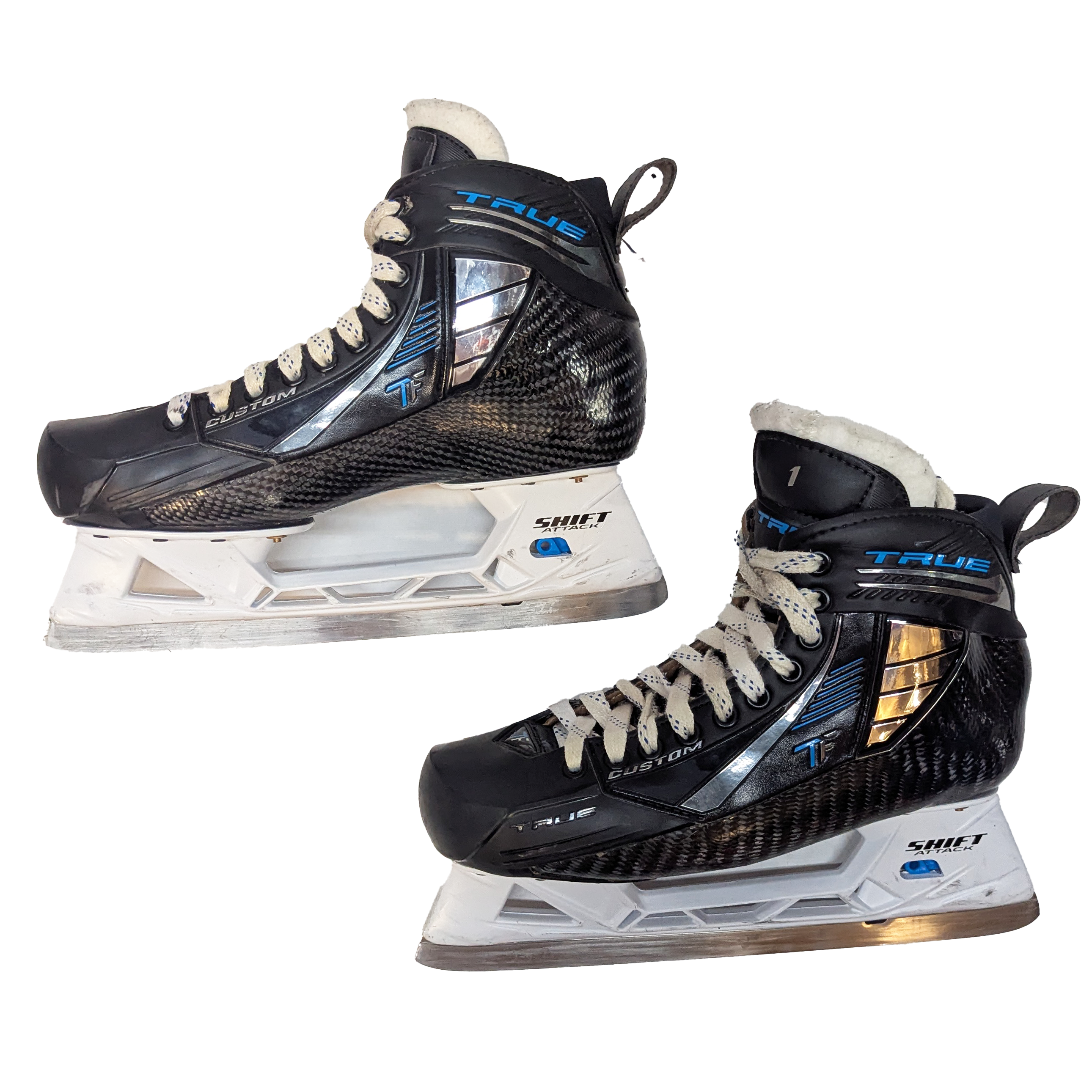 True Custom - Patins de gardien de but de hockey NCAA Pro Stock d'occasion - Taille 9